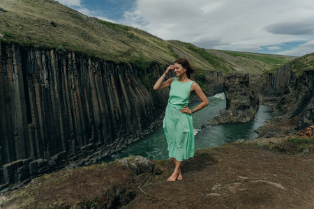 The Green River Through Studlagil Canyon, Iceland. High quality photo