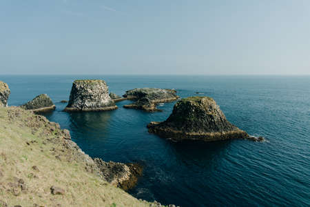Iceland nature landscape on Arnarstapi Snaefellsnes. Arnarstapi harbor, Iceland. High quality photoの写真素材