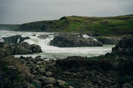 Waterfall, Urridafoss or Urridafoss, between Selfoss and Hella, Iceland. High quality photo