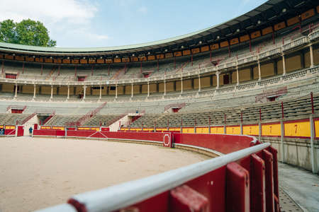 Plaza de toros a bullring in the spanish city Pamplona, spain - sep, 2021. High quality photoのeditorial素材