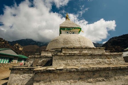 Stupa near Dingboche village. way to mount Everest base camp - Khumbu valley - Nepal - oct, 2021. High quality photoのeditorial素材
