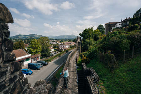 Saint Jean Pied de Port is the traditional starting point for the Camino de Santiago, France, UNESCO - dec, 2021. High quality photoのeditorial素材