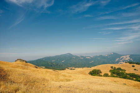 dry fields in the mountains of california, usa. High quality photo