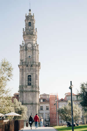 Porto Old City and Clerigos Tower, Porto, Portugal - nov, 2021. High quality photoの写真素材