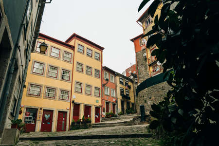 Quiet charming little street in Porto, Portugal - nov, 2021. High quality photoのeditorial素材