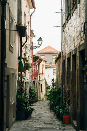Quiet charming little street in Porto, Portugal - nov, 2021. High quality photoのeditorial素材