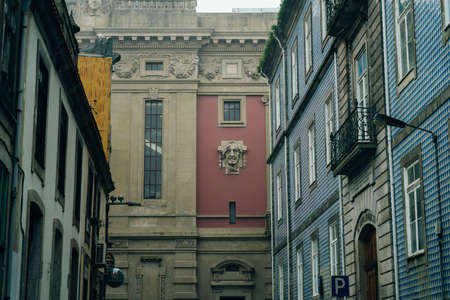 Quiet charming little street in Porto, Portugal - nov, 2021. High quality photoのeditorial素材