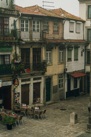 Quiet charming little street in Porto, Portugal - nov, 2021. High quality photoのeditorial素材