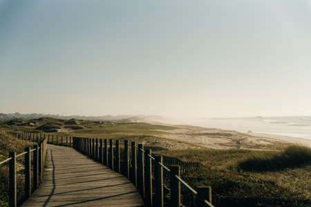 pilgrimage way at the sunset, Camino Portuguese, Portugal