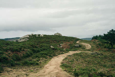 Cape and Fisterra Lighthouse Chemin de Saint Jacques. high quality photoの写真素材