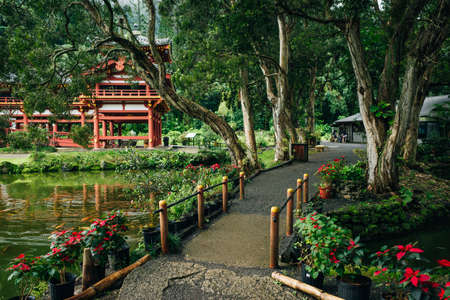 Byodo-in Buddhist Temple, Oahu, Hawaii.のeditorial素材