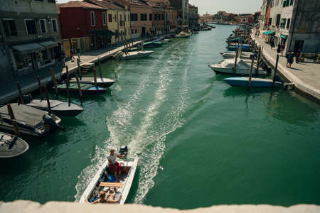 Street canal in Murano island, Venice, italy - nov, 2021. High quality photoのeditorial素材