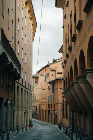 Narrow street in Florence, Tuscany, Italy. Architecture and landmark of Florence. Cozy Florence cityscape. high quality photoのeditorial素材