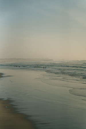 Praia da Barra. Barra beach near the Lighthouse. Aviro, Portugal. high quality photo