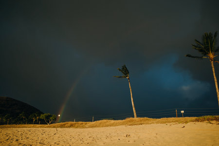 Hawaii Oahu Island Maili Beach Park. high quality photoの写真素材