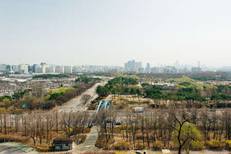 Top view of World Cup Stadium in Seoul, South Korea. high quality photoのeditorial素材