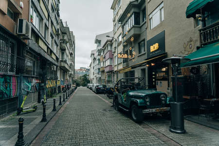 Istanbul, okc, 2021 A street of the city in the Kadikoy district. high quality photoのeditorial素材