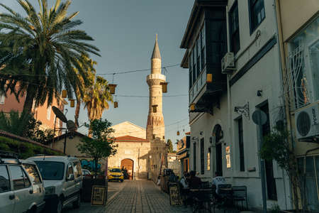 Fluted Minaret Mosque (Yivli Minare Camii), Mosque in Old town Kaleici. From thirteenth century, Mosque with unique Anatolian Seljuk style. Antalya - TURKEY. high quality photoのeditorial素材