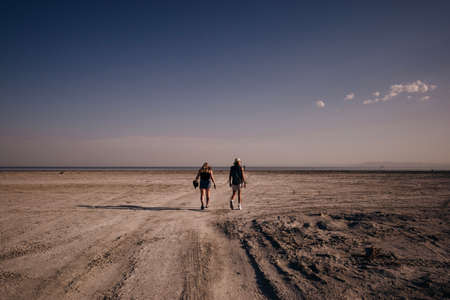 Bombay Beach, California USA - May 2021 Bizarre artwork an the eastern Salton Sea shore, Southern California. high quality photoのeditorial素材