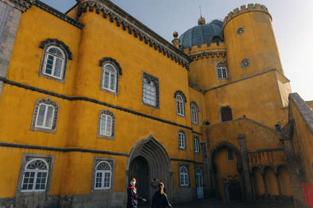 Pena Palace in Sintra, Lisbon, Portugal. famous landmark. Most beautiful castles in Europe. high quality photoのeditorial素材
