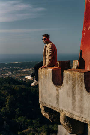 Pena Palace in Sintra, Lisbon, Portugal. famous landmark. Most beautiful castles in Europe. high quality photoのeditorial素材