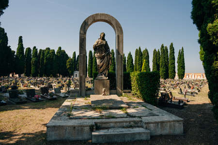 Venice, Italy - Sep, 2021: Architecture inside Cimitero di San Michele, Venice. high quality photoのeditorial素材