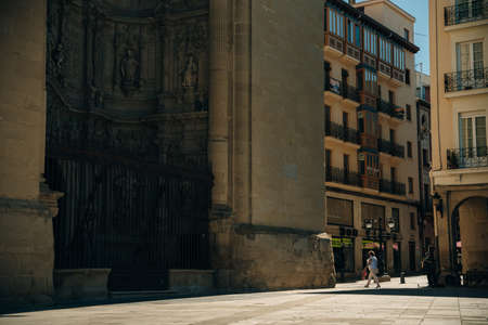 gate to Co-Cathedral of Saint Maria de la Redonda in Logrono. Spain. high quality photoのeditorial素材