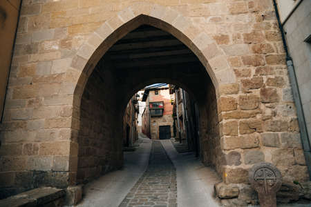 Pilgrim's Way to Santiago: Cirauqui on sunrise. Spain. high quality photo