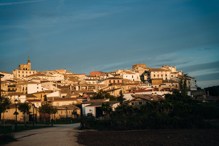 Pilgrim's Way to Santiago: Cirauqui on sunrise. Spain. high quality photoの写真素材