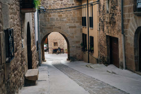 Pilgrim's Way to Santiago: Cirauqui on sunrise. Spain. high quality photo