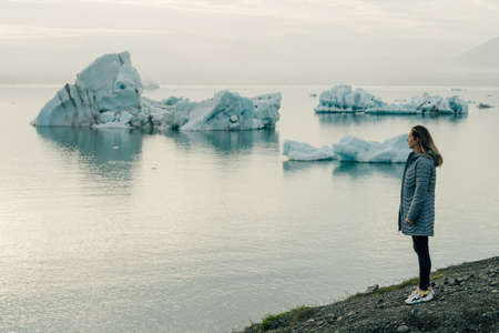 Jokulsarlon Glacier Lagoon and the Diamond Beach Located in Vatnajokull National Park in the south of Iceland. High quality photoの写真素材