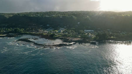 Aerial view of beach coastline in Hawaii, usaの写真素材