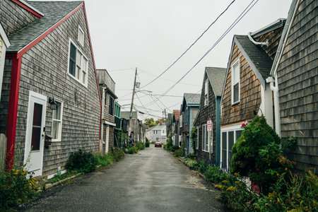 Street of Bearskin Neck Rockport Massachusetts, usa - Oct, 2022. High quality photoのeditorial素材