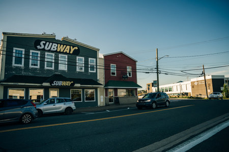 SYDNEY, CANADA - Sep, 2022: Commercial buildings on Charlotte Street. high quality photoのeditorial素材