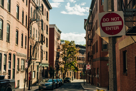 Boston in Massachusetts, USA at Little Italy in the North End of the city - Oct, 2022. High quality...