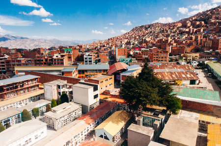 aerial view of cemetery in la paz, bolivia. high quality photoのeditorial素材