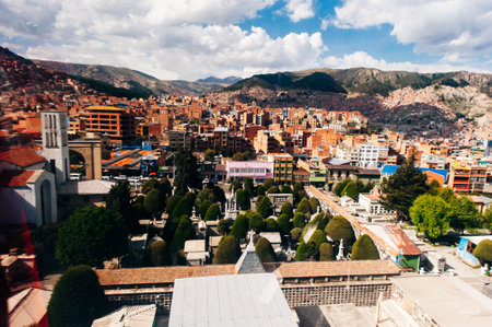 la paz, bolivia. november, 2022: panoramic view of la paz city, bolivia. high quality photoのeditorial素材