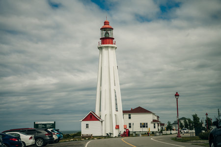 Lighthouse Pointe-au-Pere, Quebec, Canada Pointe-au-Pere - Sep 2022. High quality photoのeditorial素材