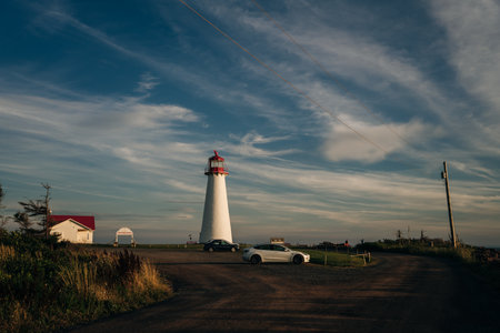 the symbol of the Gaspesie, a region of Quebec (Canada) from Cape Mont Joli. high quality photoのeditorial素材