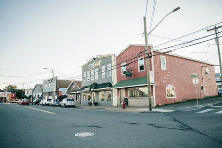 SYDNEY, CANADA - Sep, 2022: Commercial buildings on Charlotte Street. high quality photoのeditorial素材
