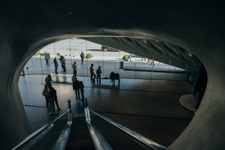 LOS ANGELES, CA - Sep 2022: inside The Broad Museum in Downtown of Los Angeles . high quality photoのeditorial素材