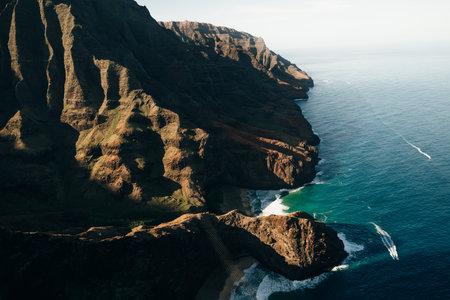 Amazing view of the Kalalau Valley and the Na Pali coast in Kauai. high quality photoの写真素材