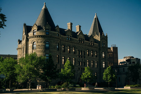 Winnipeg, Manitoba. Canada - June2022 : Wesley Hall at The University of Winnipeg during the summer. high quality photoのeditorial素材