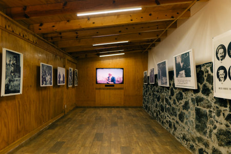 MEXICO CITY, MEXICO - feb 20223 Place where the ashes of Leon Trotsky are, inside the Leon Trotsky Museum. high quality photoのeditorial素材