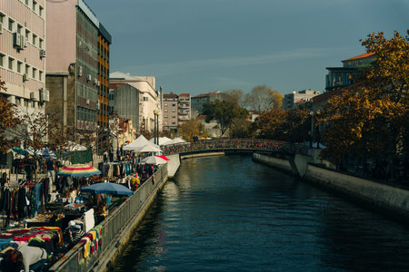 Aveiro, Portugal - dec, 2021 Colorful Moliceiro boat rides in Aveiro . high quality photoのeditorial素材