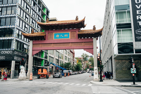 Montreal, Canada - May 2022 Chinatown asian downtown area. high quality photoのeditorial素材