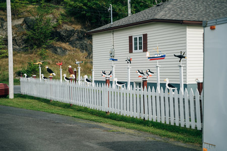 Brigus, Newfoundland, Canada: Small fishing village on a calm, gray day. high quality photoのeditorial素材