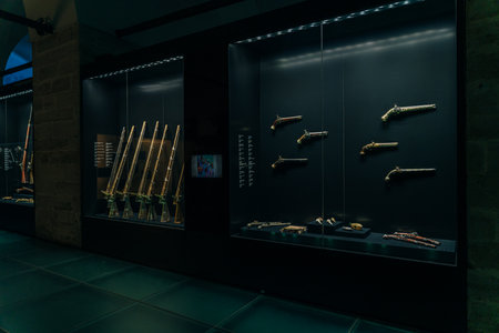 Antique Ottoman Sword from weapons collection in Istanbul Topkapi Palace. turkey - Sep 2022. High...