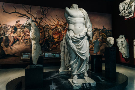 Istanbul, Turkey - October 2022: Sarcophagus in Istanbul Archaeological Museums. high quality photoのeditorial素材