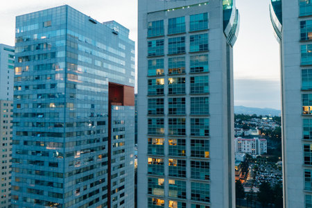 New skyline in Santa Fe, Mexico City. high quality photoのeditorial素材